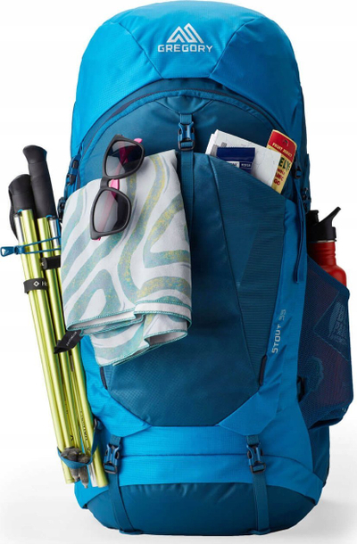 Çantë shpine për hiking Gregory Stout 55, 55L, sistem VersaFit, blu