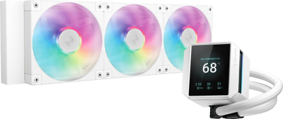 Ftohës uji DeepCool Mystique 360 WH ARGB, 360mm, ekran LCD 2.8", i bardhë