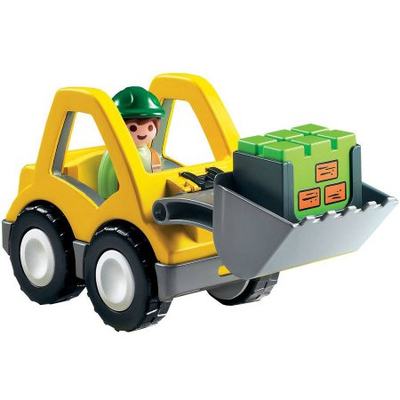 Lodër eskavator Playmobil 1.2.3 Excavator, për kalamaj 18+ muajsh, plastik, i verdhë