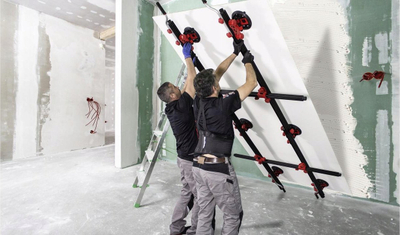 Sistem për me çu pllaka Rubi SLAB TRANS HEAVY DUTY N, 3600 mm, 6 kupa thithëse, i kuq e zi