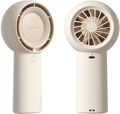 Ventilator dore JISULIFE FA43, turbo, i rikarikueshëm me USB, ngjyrë khaki