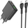 Karikues muri Hoco N62, USB‑C 30W PD QC3.0, me kabllo USB‑C në USB‑C 1m, i zi