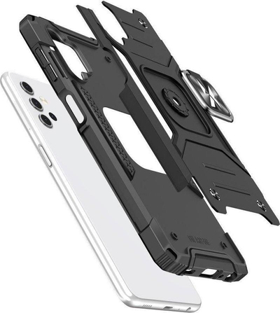 Kllëf telefoni Wozinsky Ring Armor Hybrid për Samsung Galaxy A33 5G, i fortë, me unazë mbajtëse, i zi