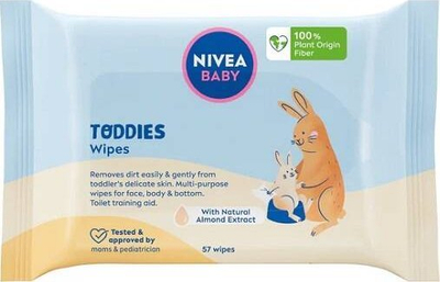 Peceta të lagura për bebe Nivea Baby, 57 copë, pa alkool