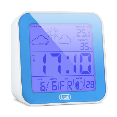 Stacion moti Trevi ME-3105, ekran me dritë, mat temperaturën dhe lagështinë, blu