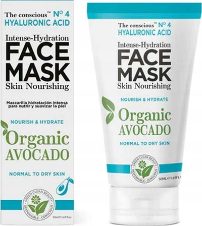 Maskë fytyre Biovene The Conscious No4, me acid hialuronik, avokado bio, 50 ml