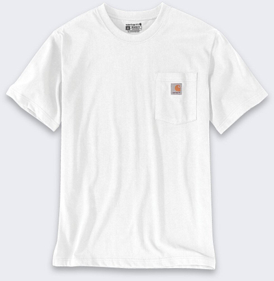 Bluzë Carhartt Workwear K87 me xhep, pambuk, madhësia M, e bardhë