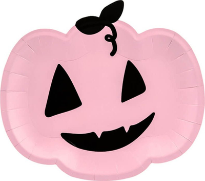 Pjata letre për dekor Halloween, formë kungulli, set me 6 copë, rozë
