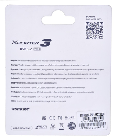 USB PARTIOT FLASHDRIVE Xporter 3 Type A, 128 GB, USB Type-A