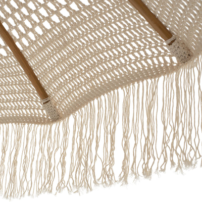 Çadër macramé teak & bambu off-white Φ250 cm (HM6036.01), bardhë
