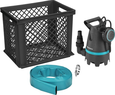 Set kundra përmbytjes Gardena 10500, pompë zhytëse 10500 l/orë, me zorrë 10 m, gri
