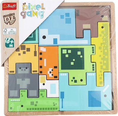 Puzzle druri Trefl Pixel Gang, 11 pjesë, edukativ, me shumë ngjyra