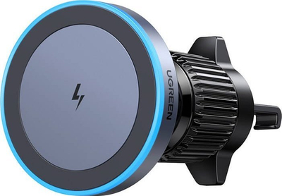 Karikues veture magnetik wireless Ugreen, montim në grilë ajri, për telefona MagSafe, gri