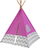 Çadër loje për kalamaj KidKraft Deluxe Play Teepee, me bambu, motiv chevron, rozë gri e bardhë