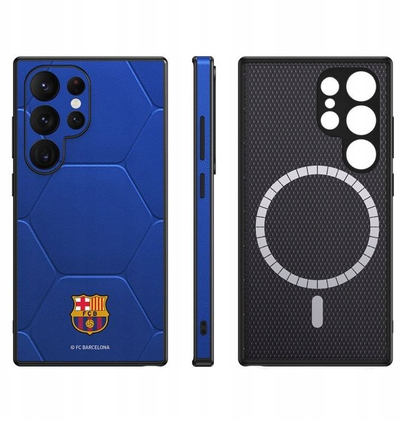 Kapotë magnetike FC Barcelona për Samsung Galaxy S24 Ultra, MagSafe, blu
