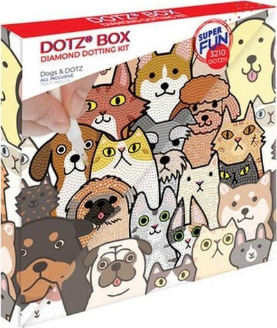 Сет за сликање со дијаманти DIAMOND DOTZ Кучиња и DOTZ, мотив кученца, за возрасни и деца 13+