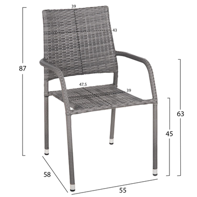 Kolltuk Morner 55×58×87 Hcm (HM6074.02), gri