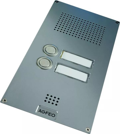 Портофон за врата AGFEO Premium TFE 2 Si, 2 копчиња за ѕвонче, за PBX, сребрена боја