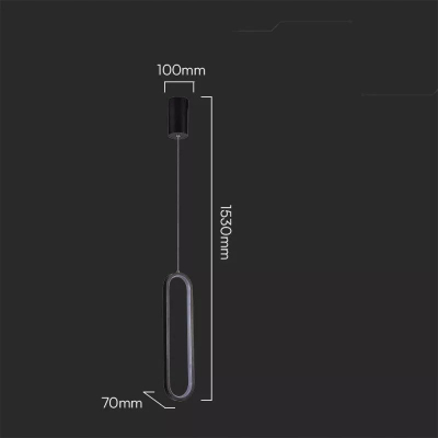 Llambadar varet LED V-TAC Pendant, 13W, 3000K, i zi