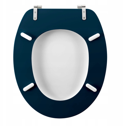 Kapak WC Douceur d'intérieur LABYRINTHE, MDF, 37.5 x 46 cm, blu me të bardhë