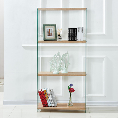Raft për libra xhami-MDF 76×30×165 cm (HM8092)