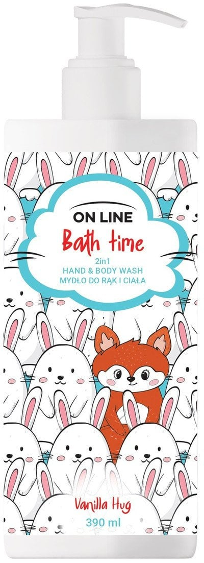 Sapun kremoz për duar dhe trup On Line Bath Time Vanilla Hug, 2 në 1, 390ml