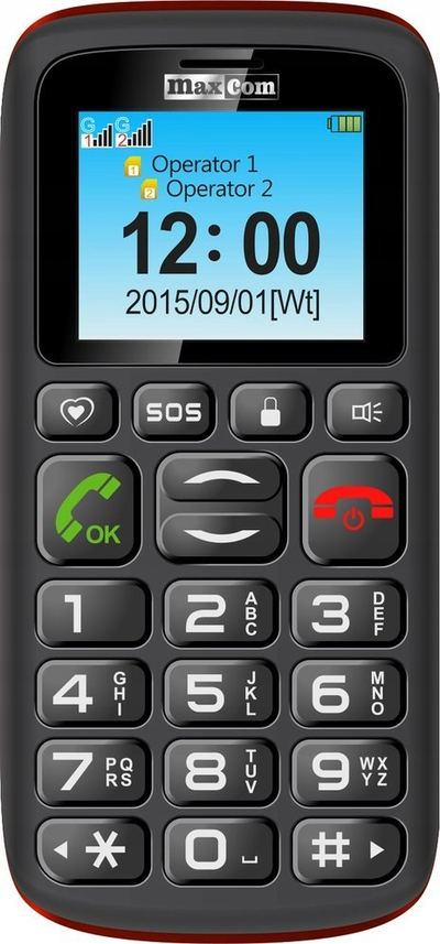 Telefoni MAXCOM Comfort MM428 L, me dy karta, me buton SOS, i zi