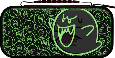 Kuti udhëtimi PDP Nintendo Switch Travel Case Plus Glow Boo Hoo, 3D që ndriçon, për të gjitha modelet Switch, e bardhë e kuqe