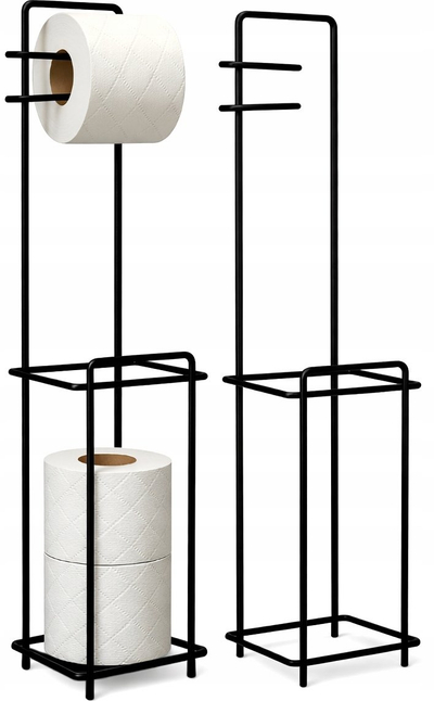 Стојалка за тоалетна хартија Katex Loft, метал, 60 cm, црна боја