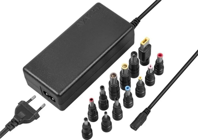 Adapter universal për laptop Avacom AVACOM QuickTIP, 90W, me 13 konektorë, i zi