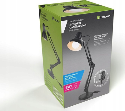 Lampë tavoline Tracer Architect 2 in 1, 2xE27, 40W, e zezë