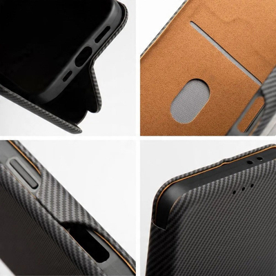 Futrollë magnetike folio Side për iPhone 16 Pro, me kapak anësor, gri