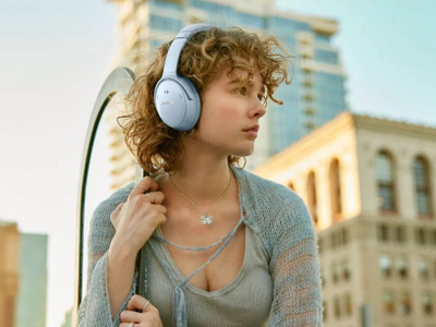 Kufje Bose QuietComfort, pa tela, me Bluetooth, me heqje zhurme, blu
