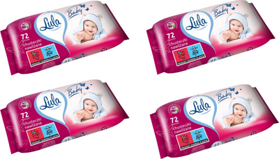Peceta të lagura Lula me Allantoin, 4x72 copë, për bebe