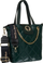 Çantë crossbody për gra Peterson, me zinxhir, rrip i gjerë, jeshile e errët