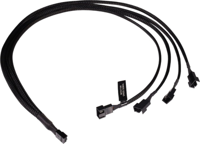 Kabllo splitter Alphacool 4 Pin në 4x 4 Pin PWM, 60 cm, i zi