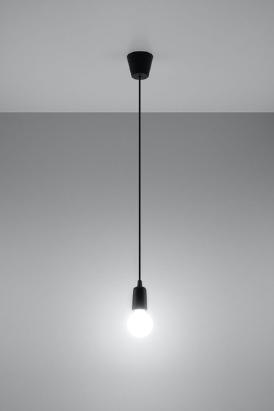 Llambadar varëse Sollux Lighting Diego 1, E27, 15W LED, i zi