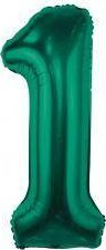 Balonë folje B&amp;C numër 1, 85cm, jeshile bottle green