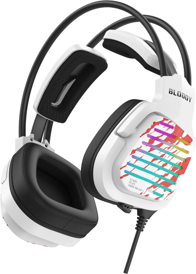 Kufje gaming Bloody G565, 7.1 Virtual Surround, RGB, të bardha