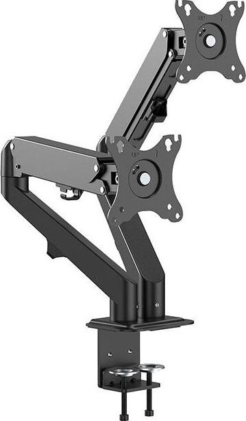 Држач за маса за монитори Neomounts DS70-700BL2, за 2 монитори 17"-27", со гасен механизам, црн