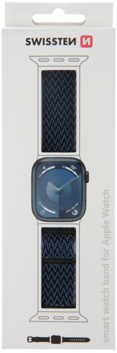 Rrip dore Swissten për Apple Watch, 38/40/41 mm, najlon, blu vjollcë