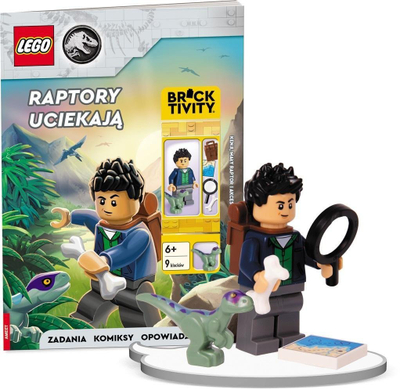 Libër lojërash LEGO Jurassic World Raptory Uciekają, minifigurinë Kenji, mini dinosaur, shumëngjyrësh