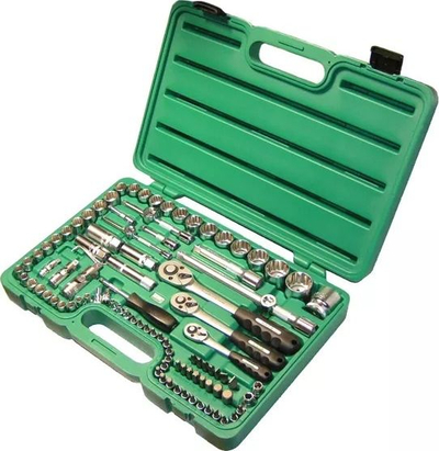 Set çelësa gotë dhe raçeta Honiton, 99 pjesë, me kuti transporti, jeshile