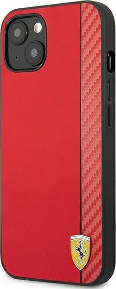 Футрола за телефон Ferrari FESAXHCP13SRE за iPhone 13 mini 5.4\", тврд капак, дизајн Carbon Stripe, црвена