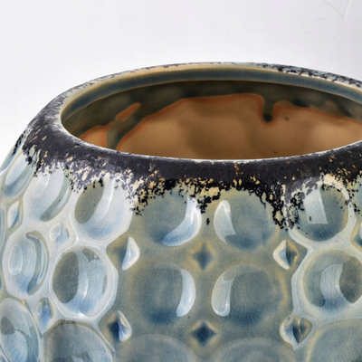 Mbulesë vazoje Divine Flowerpot, qeramike, 9.5 cm, blu-gri