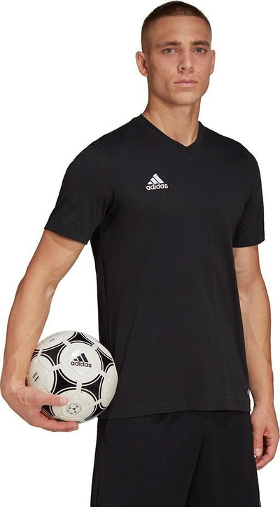 Bluzë adidas Entrada 22 Tee M HC0448, pambuk, për burra, e zezë