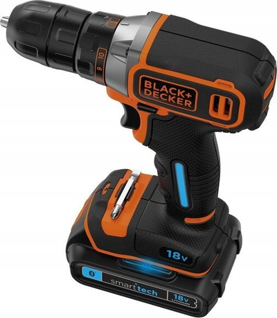 Makinë shpimi edhe vidhosje Black+Decker BDCD18K, 18V, bateri 1.5Ah, portokalli me të zezë