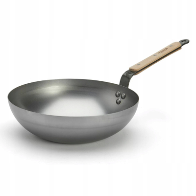 <![CDATA[Tigan Wok De Buyer Mineral B Bois, 28 cm, çelik karboni, gri]]>