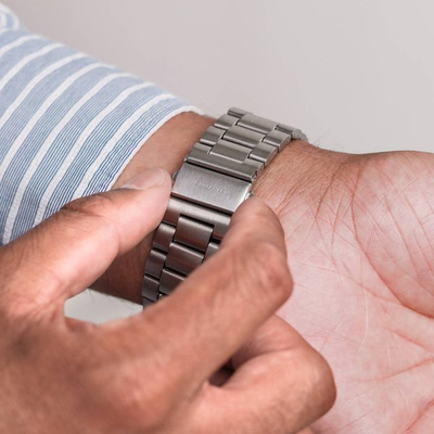 Rrip ore inteligjente Vonmählen Link Bracelet 2, për Apple Watch 44 45 46 49 mm, i argjendtë