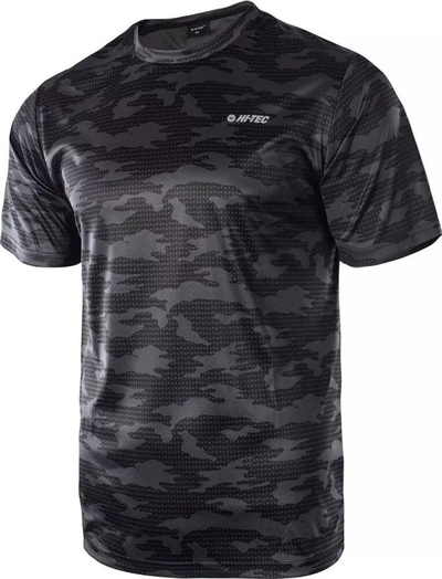 Bluzë sportive Hi-Tec Emmon II, poliester, tharje e shpejtë, e zezë, XL